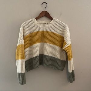 Moon & Madison striped chunky knit cropped sweater. XS